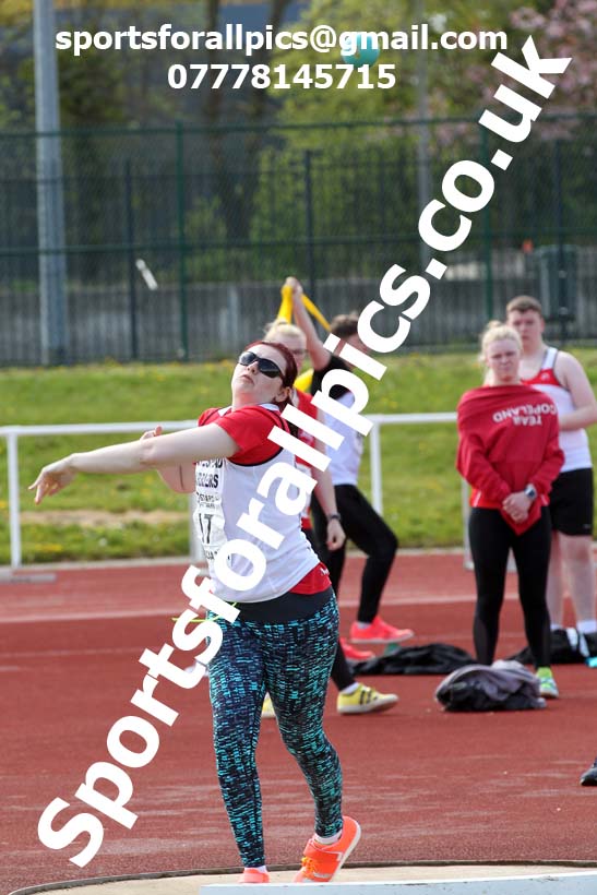 Shot putt, 2021 NECAA Middlesbrough Open Meting, Sunday, May 9th. Photo: David T. Hewitson/Sports for All Pics